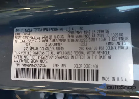 2024 Mazda Cx-50 2.5 S Select из США, поврежденный, VIN 7MMVABAM2RN232387